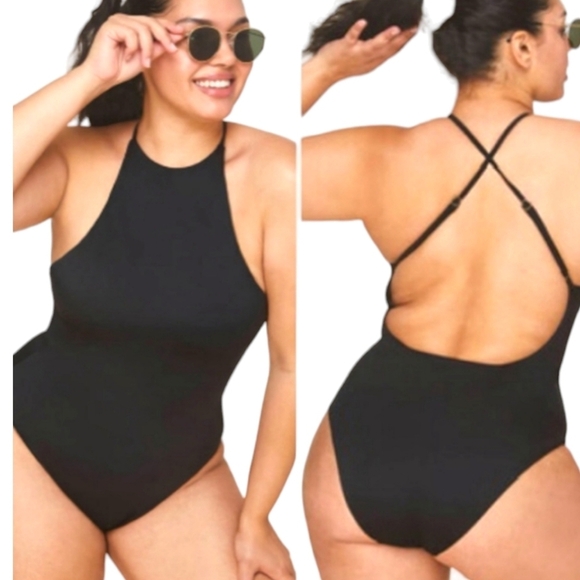 Andie Swim The Asbury One Piece Sleek Black Modest Adj Cross Straps  Size LG NWT - Picture 11 of 11